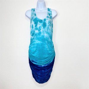 Venus Women's Bodycon Ruched Macrame Back Sleeveless Dress Blue Size S